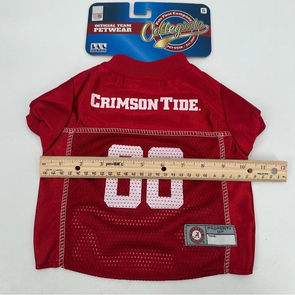 Dog Jersey Alabama Crimson Tide Collegiate Petwear Red White Size Small Pet